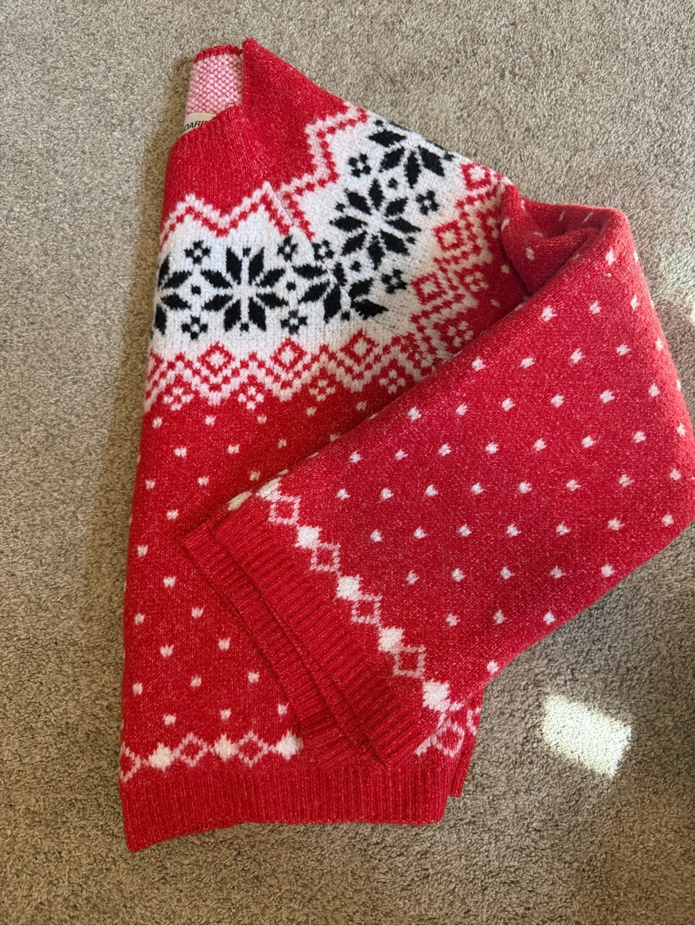No Boundaries Red and White Holiday Knit Sweater